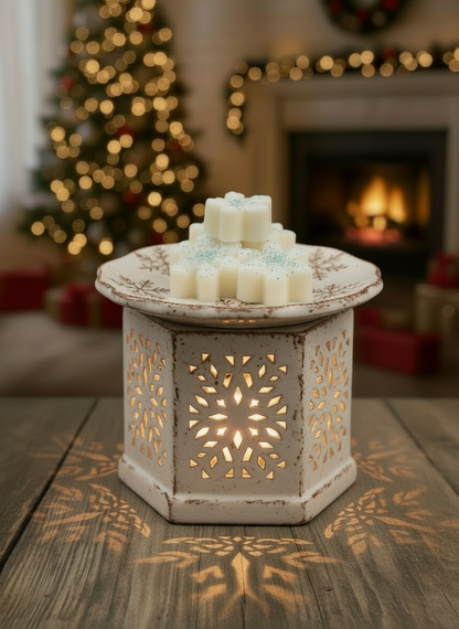 Cera derretida con forma de copo de nieve: tamaño de muestra 