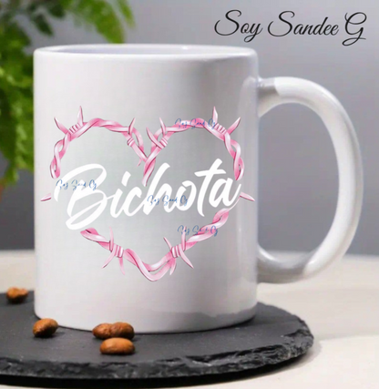 Bichota Heart UVDTF Decal - Clear Background 4" for cups/hard surfaces sticker