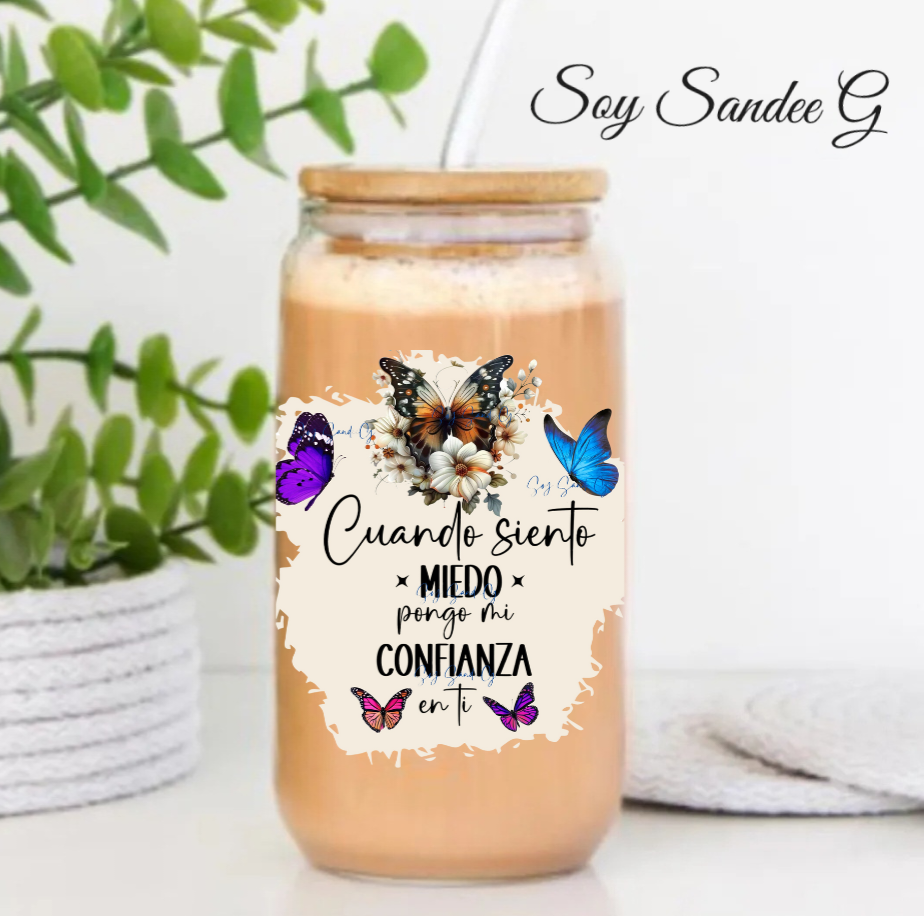 Cuando siento miedo...(Cuando tengo miedo) Calcomanía UVDTF