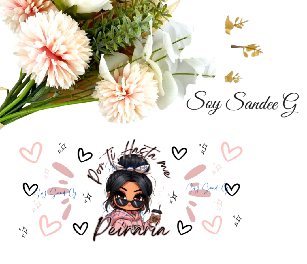 Messy Hair Girl - UVDTF Wrap for cups/hard surfaces sticker