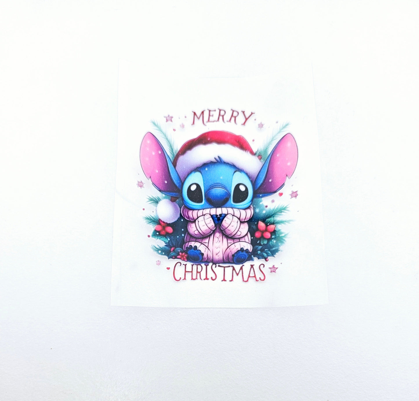 Stitch Pink Sweater UVDTF Decal