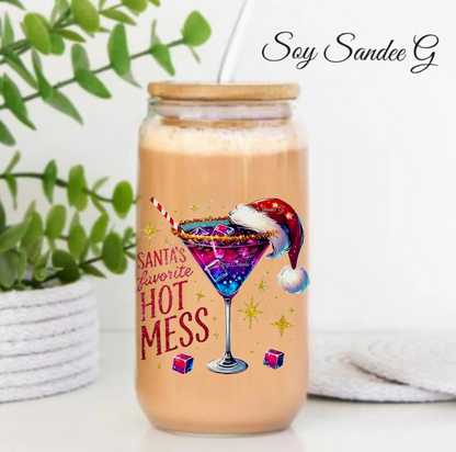 Santa's Favorite Hot Mess - UVDTF Decal for cups/hard surfaces sticker