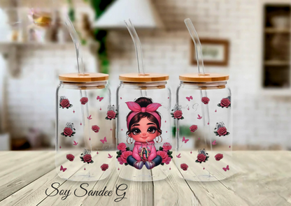 Pink Bandana Guadalupe Cutie - UVDTF Wrap for cups/hard surfaces sticker