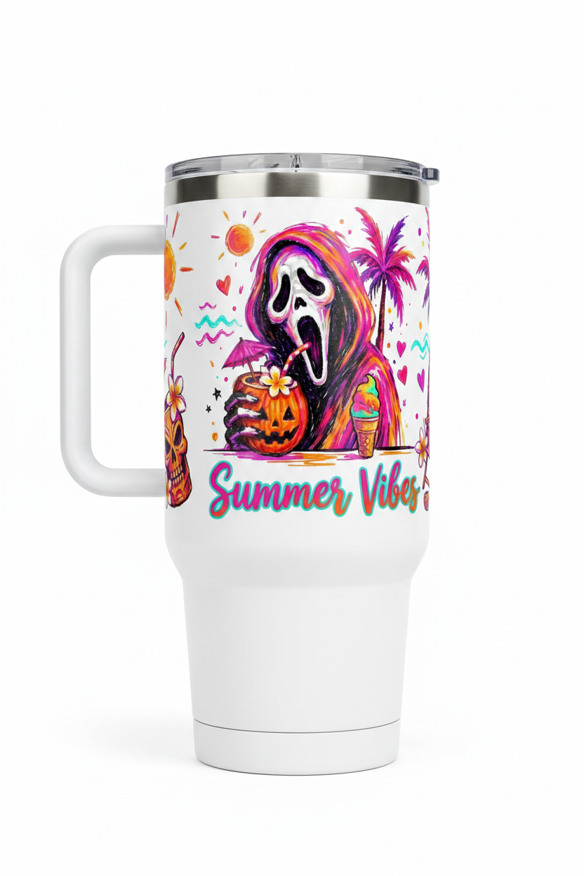 Summer Vibes Ghostface - UVDTF Wrap for cups/hard surfaces sticker