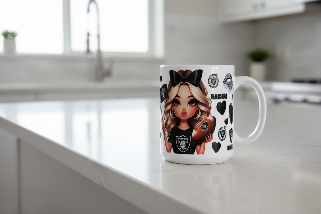 Raiders Cheerleader - UVDTF Wrap for cups/hard surfaces sticker