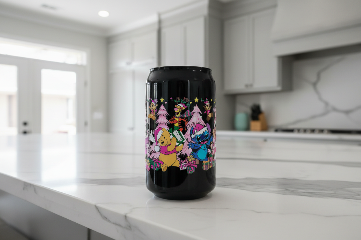 Christmas Friends (Pink) - UVDTF Wrap for cups/hard surfaces sticker