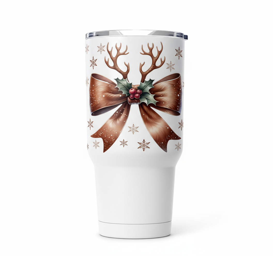 Reindeer Coquette Bow - UVDTF Decal for cups/hard surfaces sticker