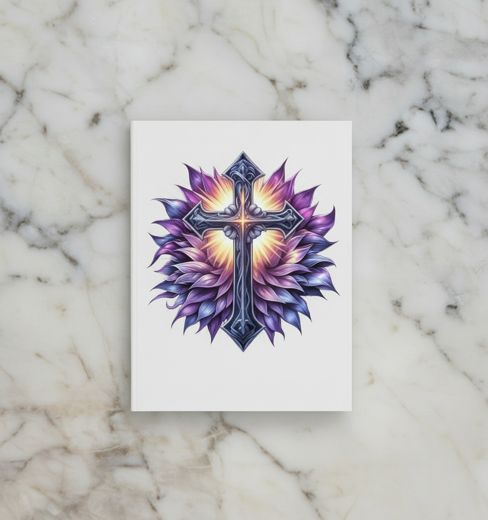 Purple Cross Sunflower - UVDTF Decal for cups/hard surfaces sticker