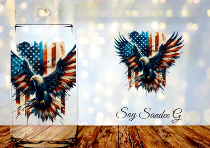 American Eagle & Flag - UVDTF Decal for cups/hard surfaces sticker