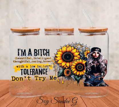 I'm a Bitch (Yellow) - UVDTF Wrap for cups/hard surfaces sticker