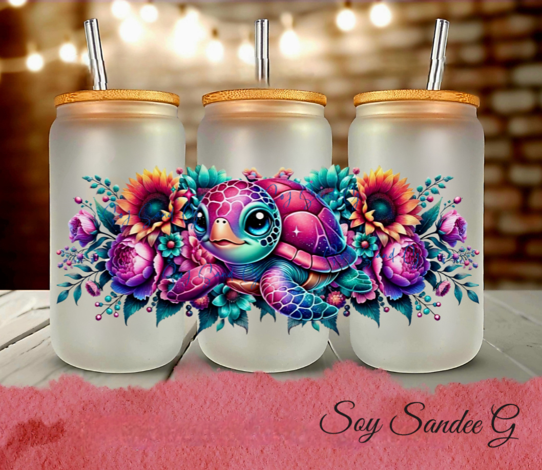 Neon Turtle - UVDTF Wrap for cups/hard surfaces sticker