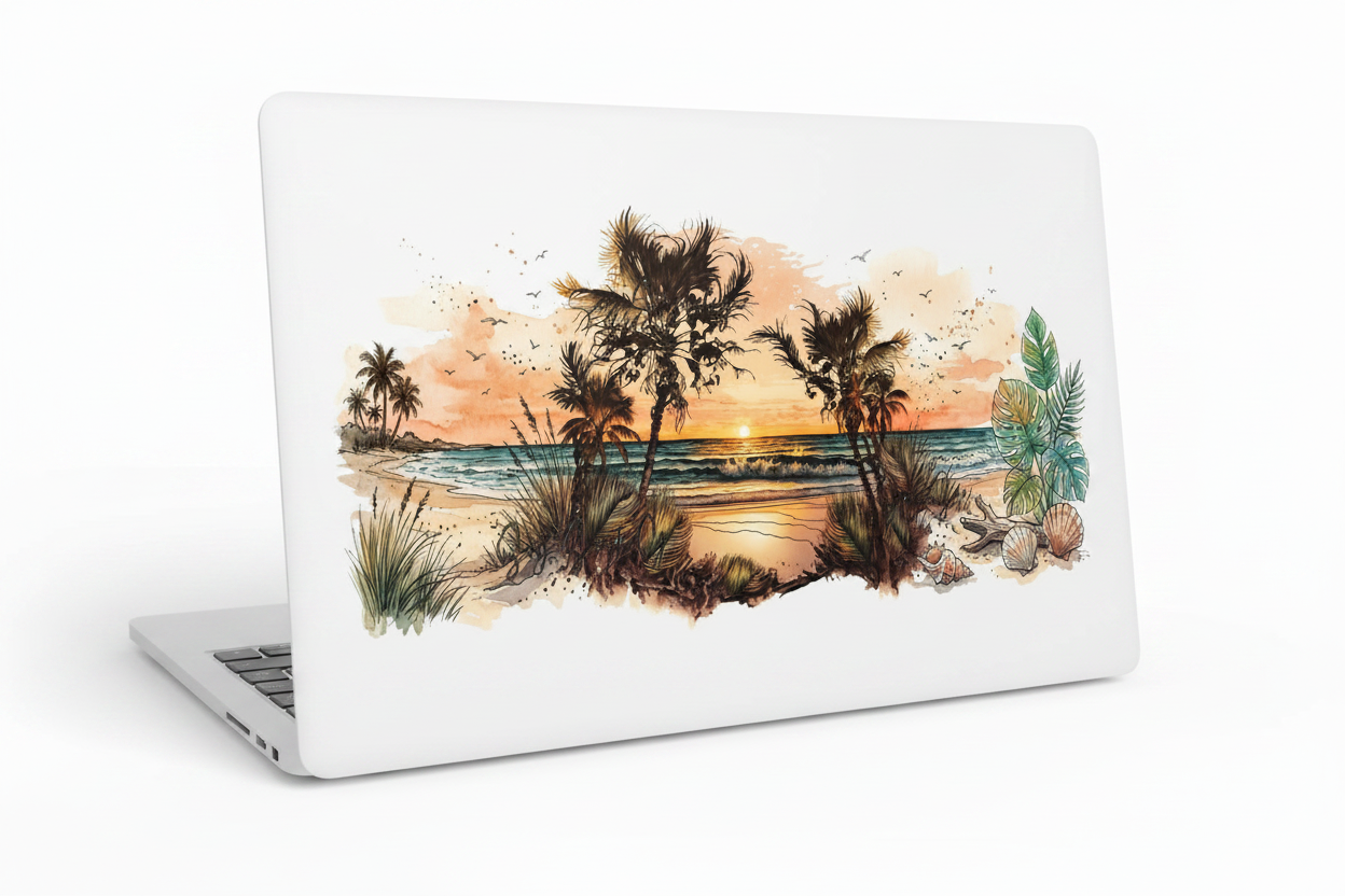 Golden Beach - UVDTF Wrap for cups/hard surfaces sticker