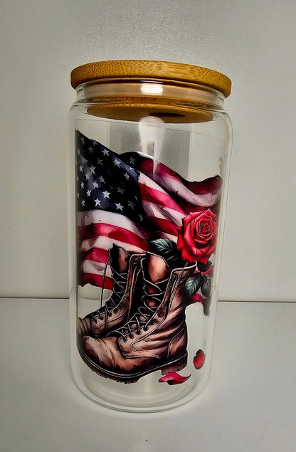 Military Boots & Flag - UVDTF Decal for cups/hard surfaces sticker
