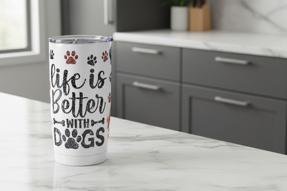 Life is Better with Dogs #9 - UVDTF Wrap for cups/hard surfaces sticker