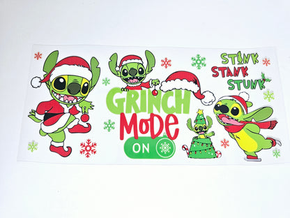 Grinch Stitch Stink Stank - UVDTF Wrap for cups/hard surfaces sticker