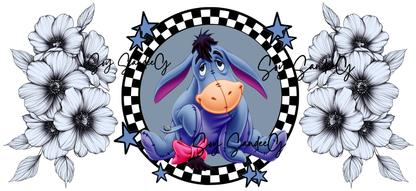 Checkered Eeyore - UVDTF wrap for cups/hard surfaces sticker