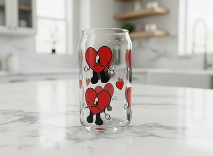 Corazones rojos bailando envoltura UVDTF