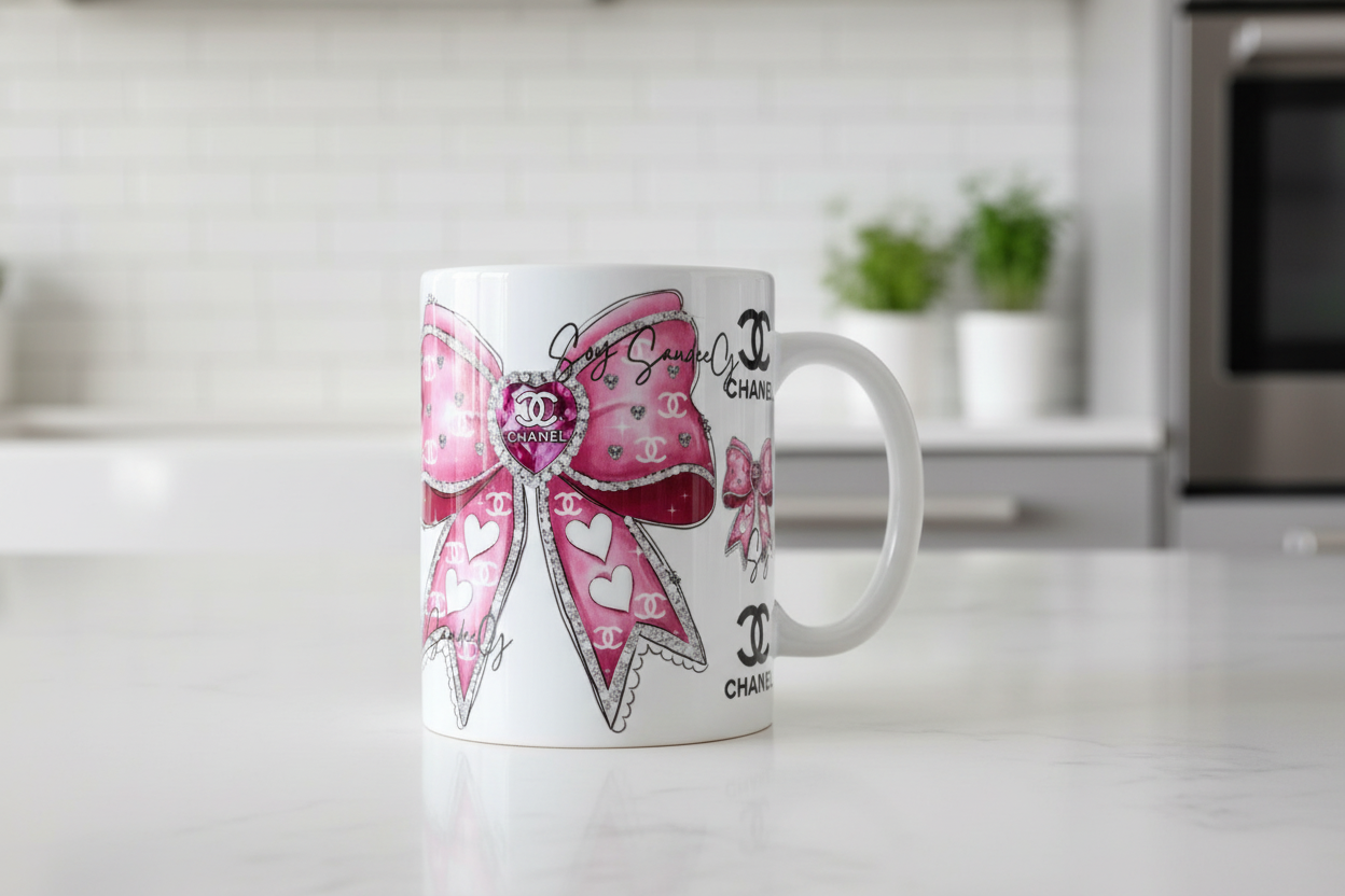 Pink Chanel Bow - UVDTF Wrap for cups/hard surfaces sticker
