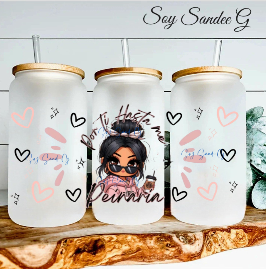 Messy Hair Girl - UVDTF Wrap for cups/hard surfaces sticker