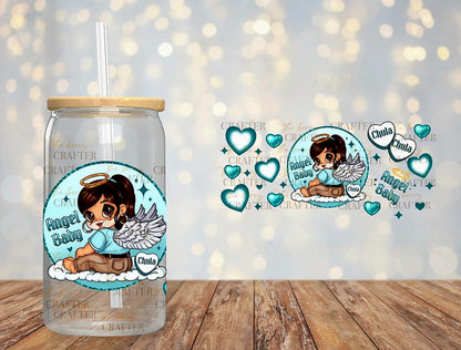 Angel Baby Teal - UVDTF Wrap for cups/hars surfaces sticker