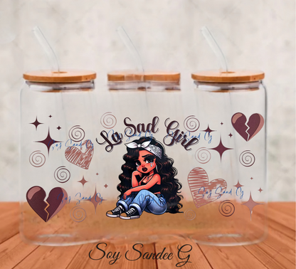 La Sadgirl Brown - UVDTF Wrap for cups/hard surfaces sticker