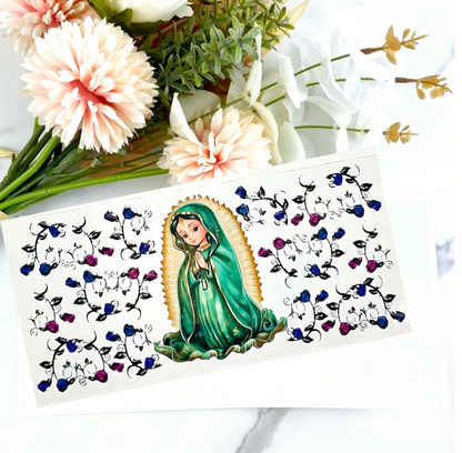 Virgen de Guadalupe Green Dress- UVDTF Wrap for cups/hard surfaces