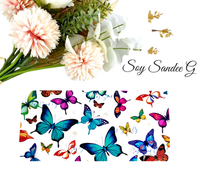 Envoltura UVDTF con mariposas brillantes