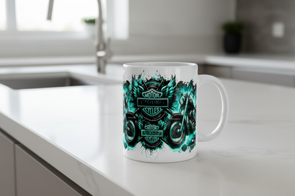 Teal Motorcycles - UVDTF Wrap for cups/hard surfaces sticker
