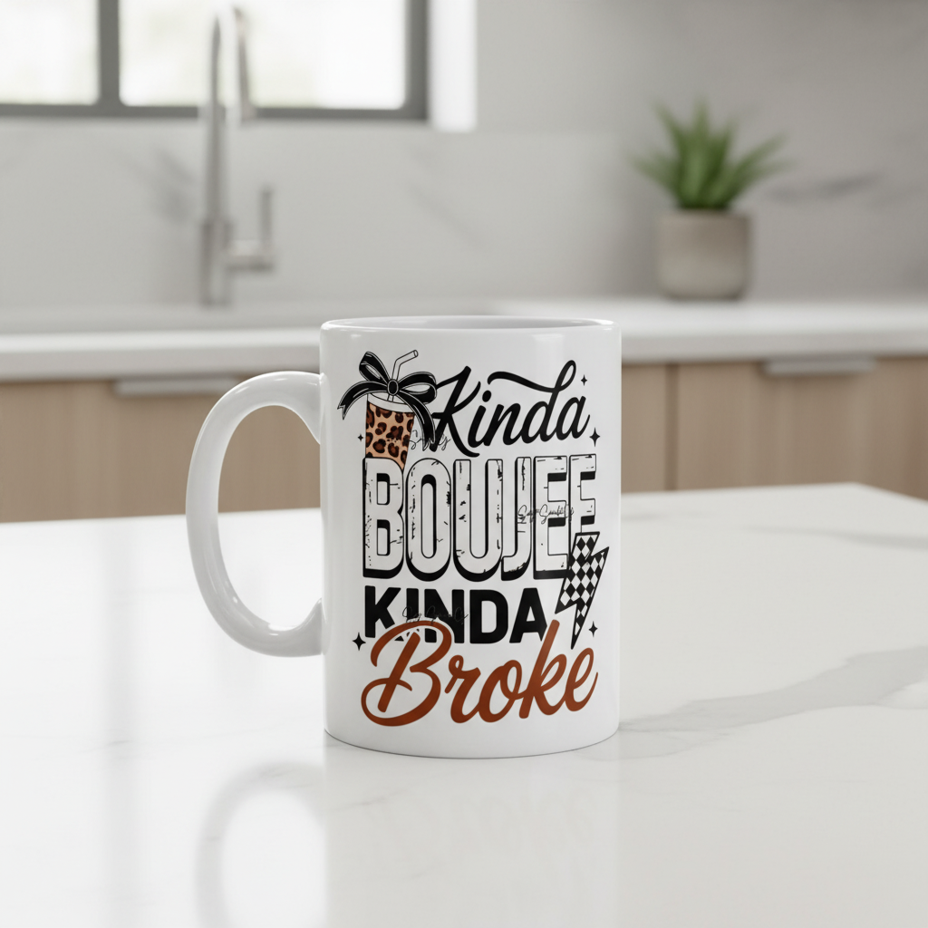 Kinda Boujee Kinda Broke #2 - UVDTF decal for cups/hard surfaces sticker