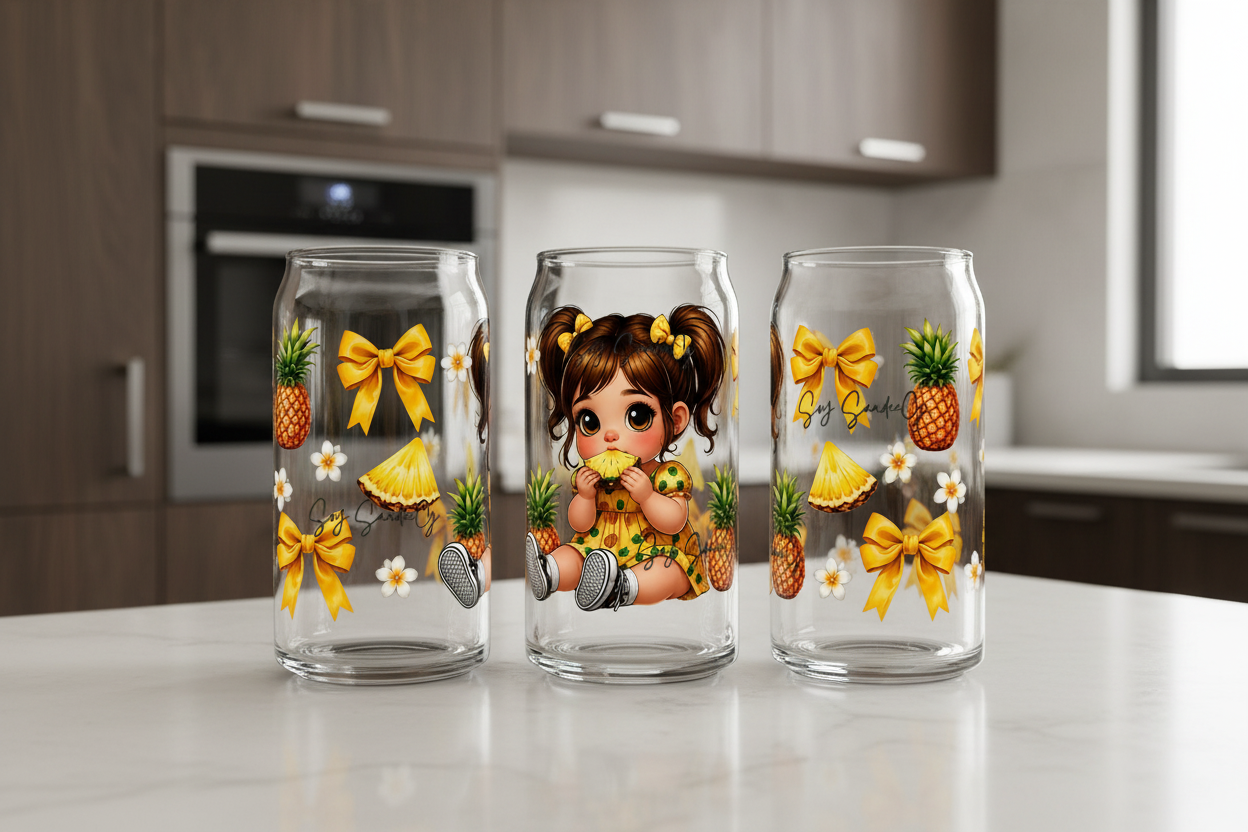 Pineapple Cutie - UVDTF Wrap for cups/hard surfaces sticker