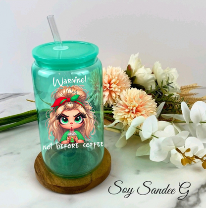 Warning, Not Before Coffee - UVDTF Decal for cups/hard surfaces sticker