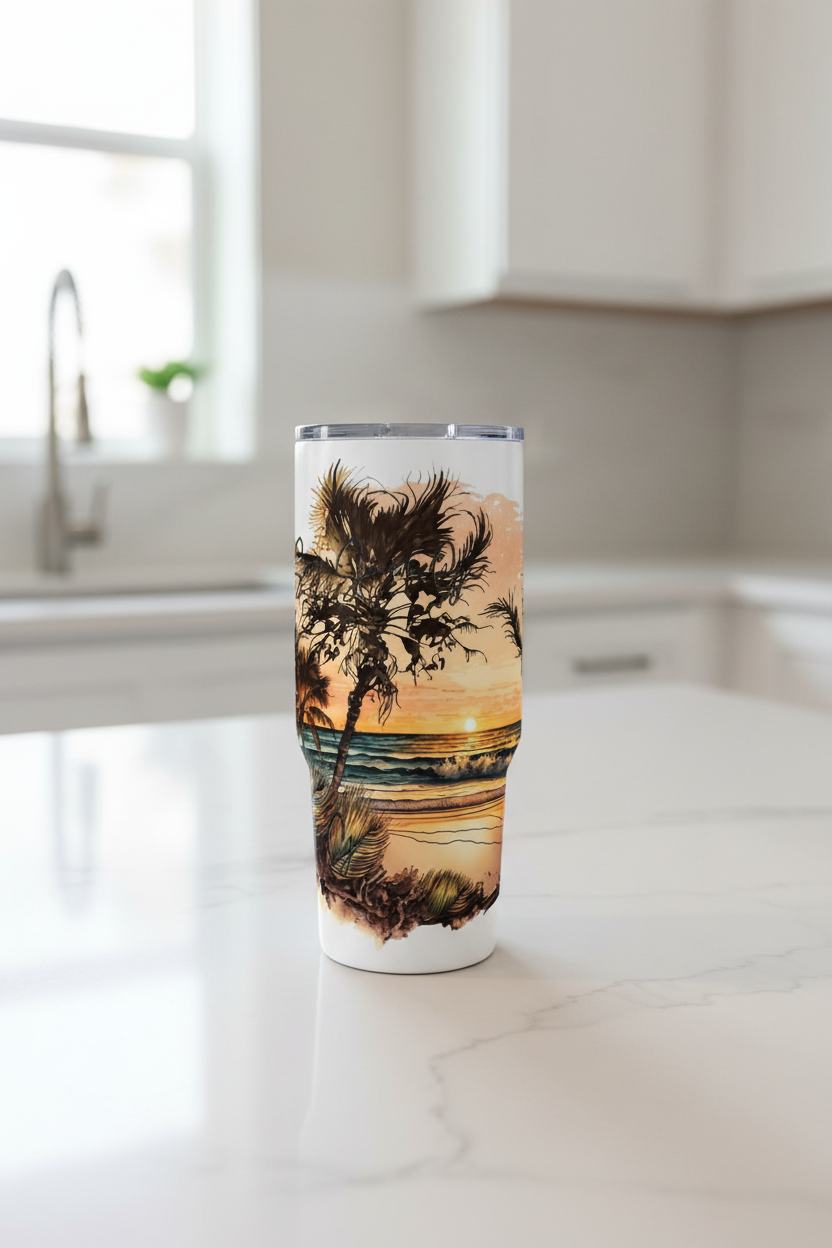Golden Beach - UVDTF Wrap for cups/hard surfaces sticker
