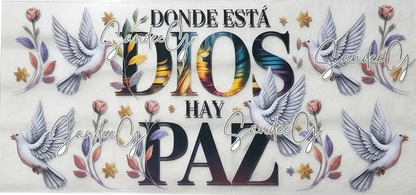 Donde está Dios (Where God Is) - UVDTF Wrap for cups/hard surfaces sticker