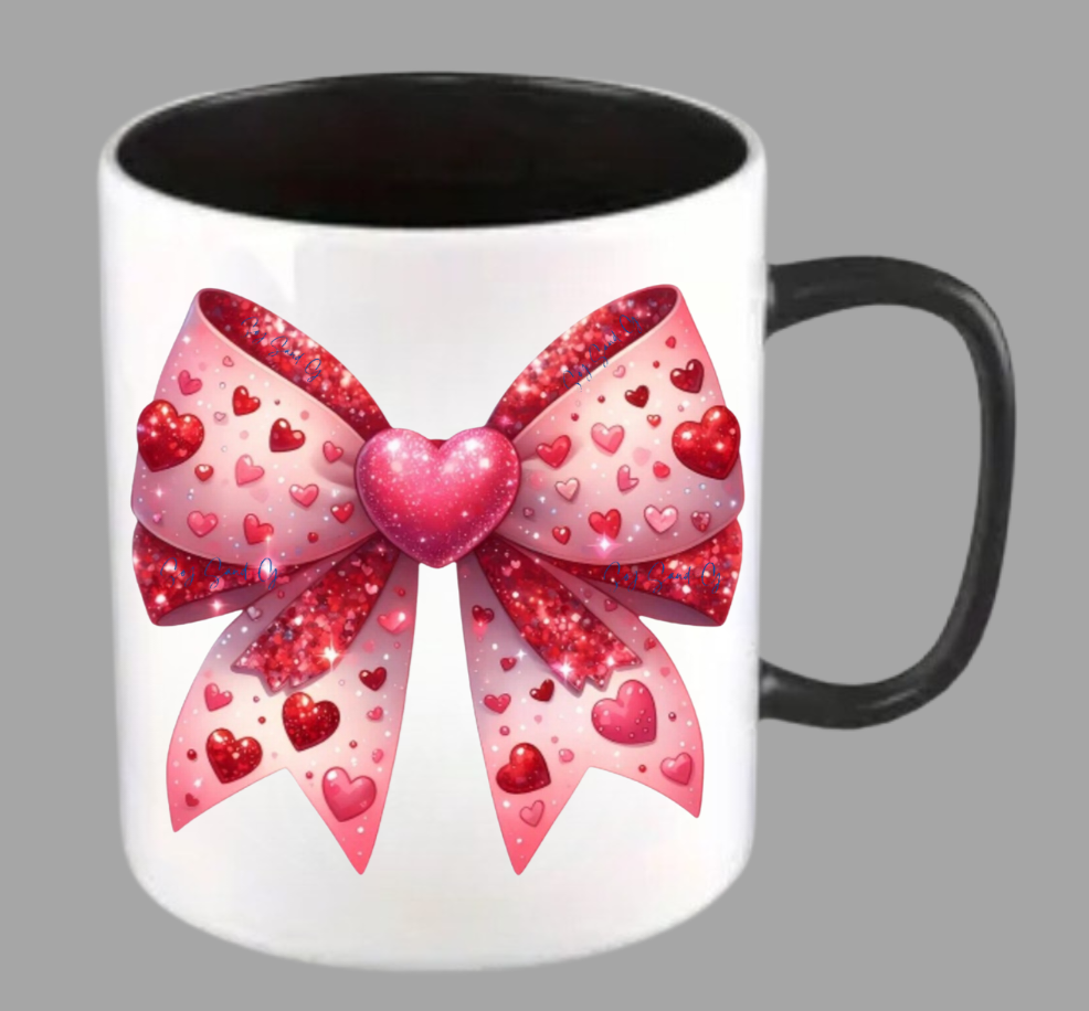 Red Hearts Coquette Bow - UVDTF Decal for cups/hard surfaces