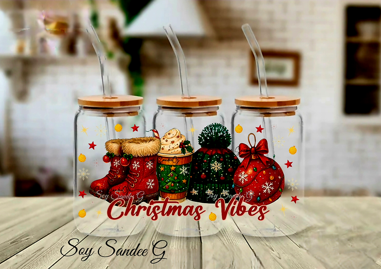 Christmas Vibes - UVDTF Wrap for cups/hard surfaces sticker