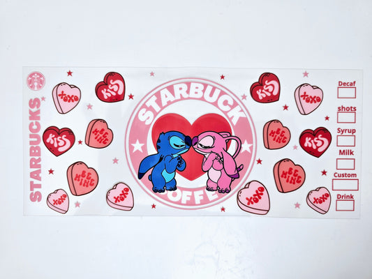 Valentine's Starbucks Snuggle UVDTF Wraps