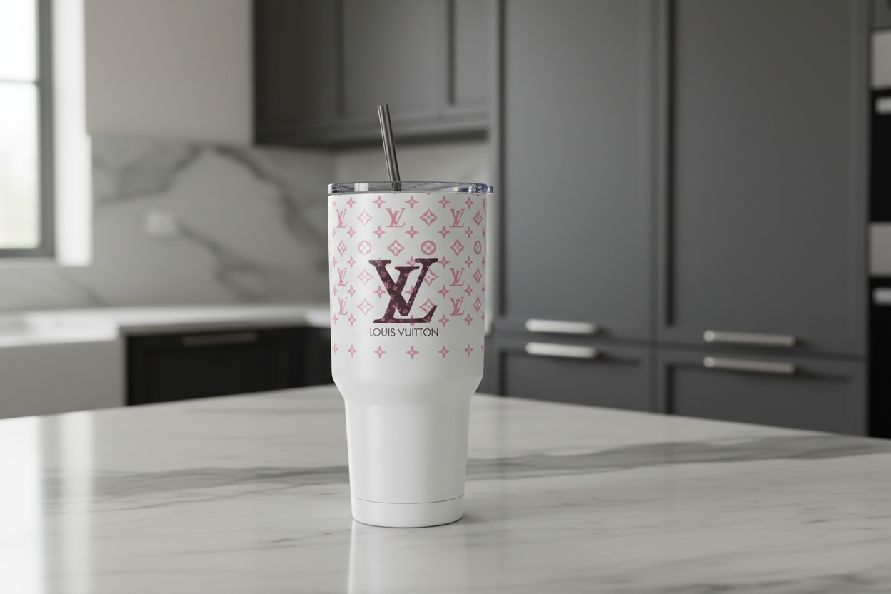 Louis Vuitton Pink - UVDTF Wrap for cups/hard surfaces sticker