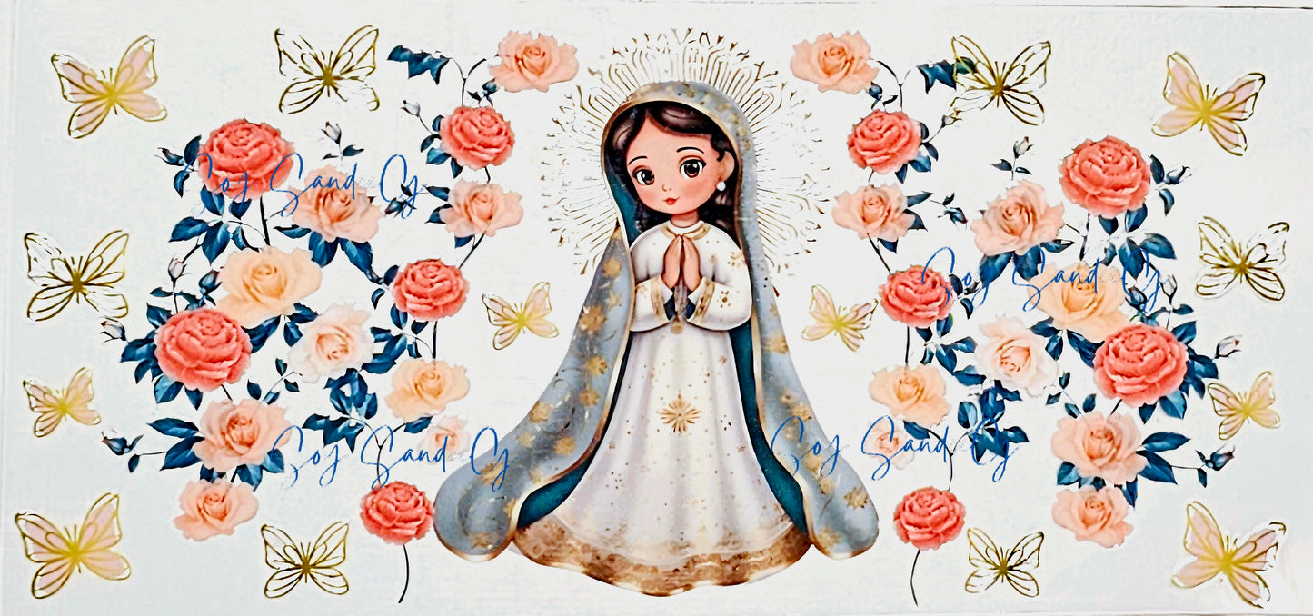 Virgen de Guadalupe White Dress- UVDTF Wrap for cups/hard surfaces