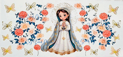 Virgen de Guadalupe White Dress- UVDTF Wrap for cups/hard surfaces