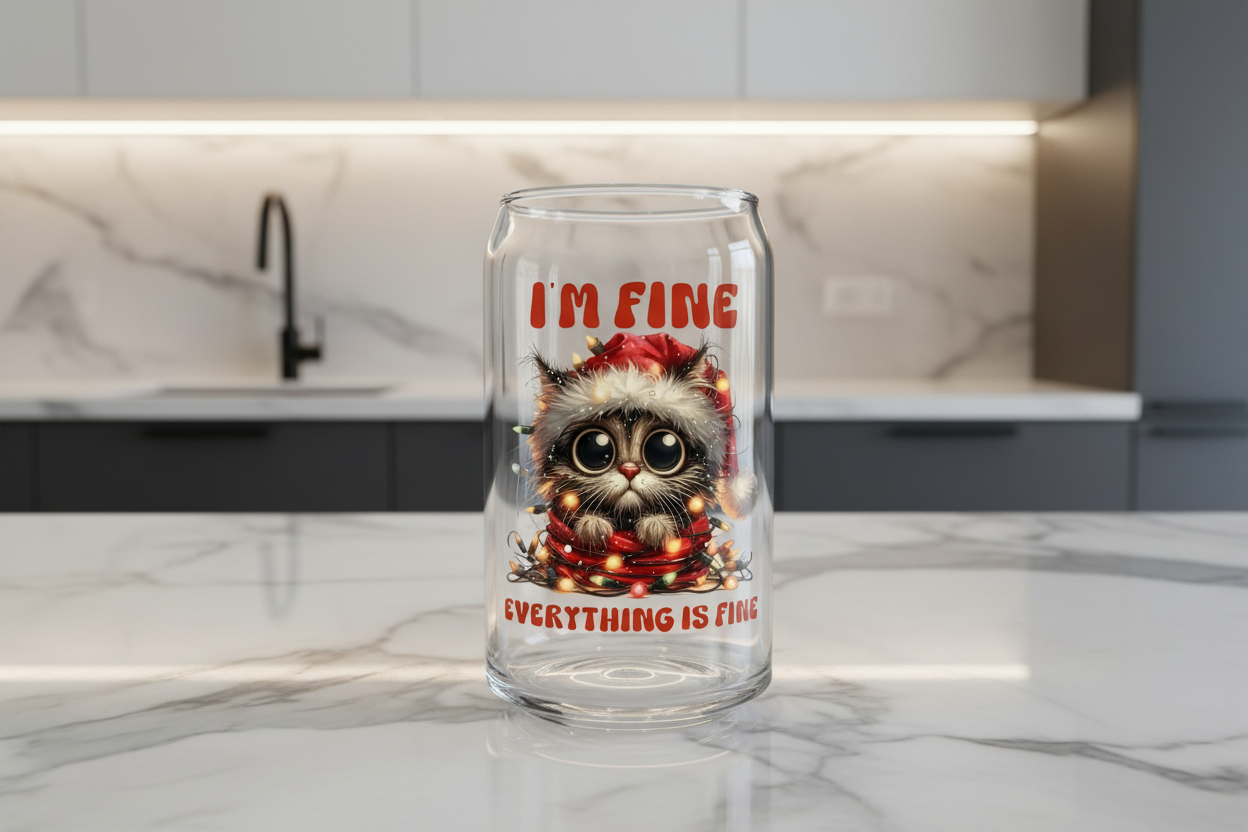I'm Fine, Everything is Fine Cat - UVDTF Decal for cups/hard surfaces sticker