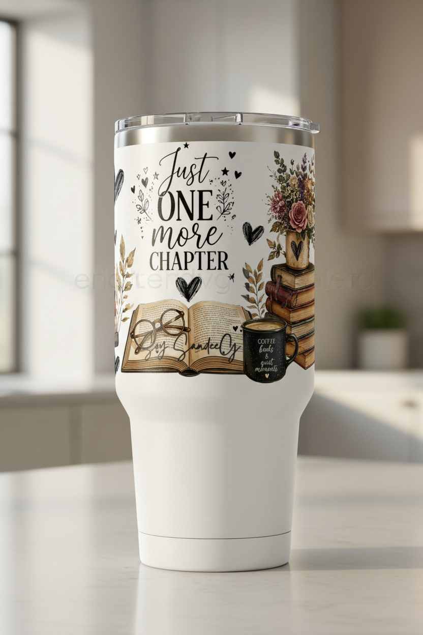 Just One More Chapter - UVDTF wrap for cups/hard surfaces sticker