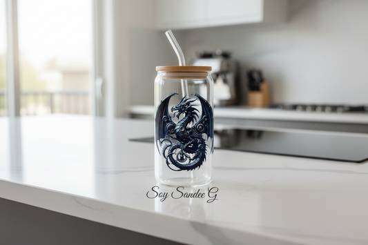Blue Metallic Dragon - UVDTF Wrap for cups/hard surfaces sticker