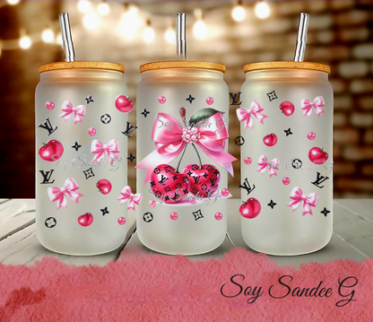 Louis Vuitton Pink Cherries - UVDTF Wrap for cups/hard surfaces sticker