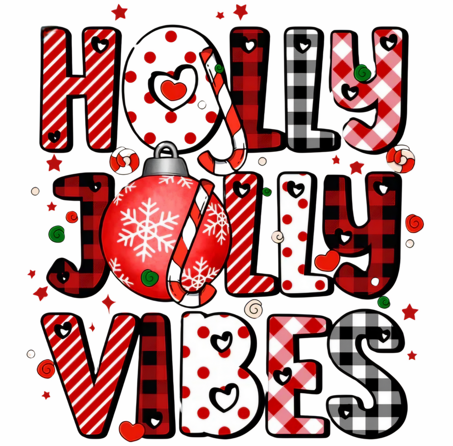 Holly Jolly Vibes - UVDTF Decal