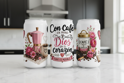 Con Café en Mano - UVDTF Wrap for cups/hard surfaces sticker