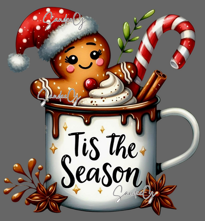 Tis the Season Gingerbread Mug - UVDTF Decal for cups/hard surfaces sticker