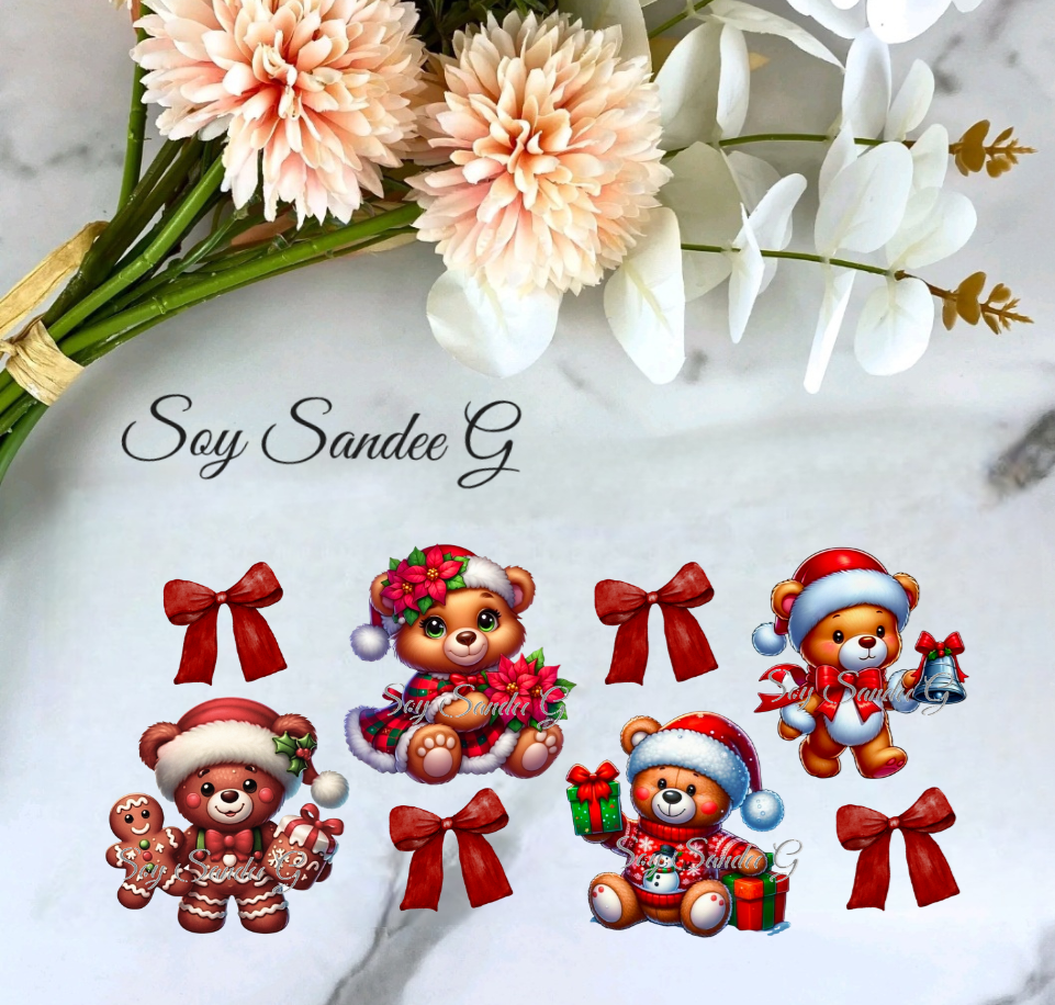 Bears & Bows - UVDTF Wrap for cups/hard surfaces sticker