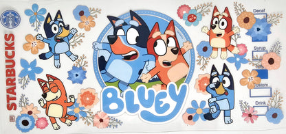 Bluey Starbucks - UVDTF Wrap for cups/hard surfaces sticker