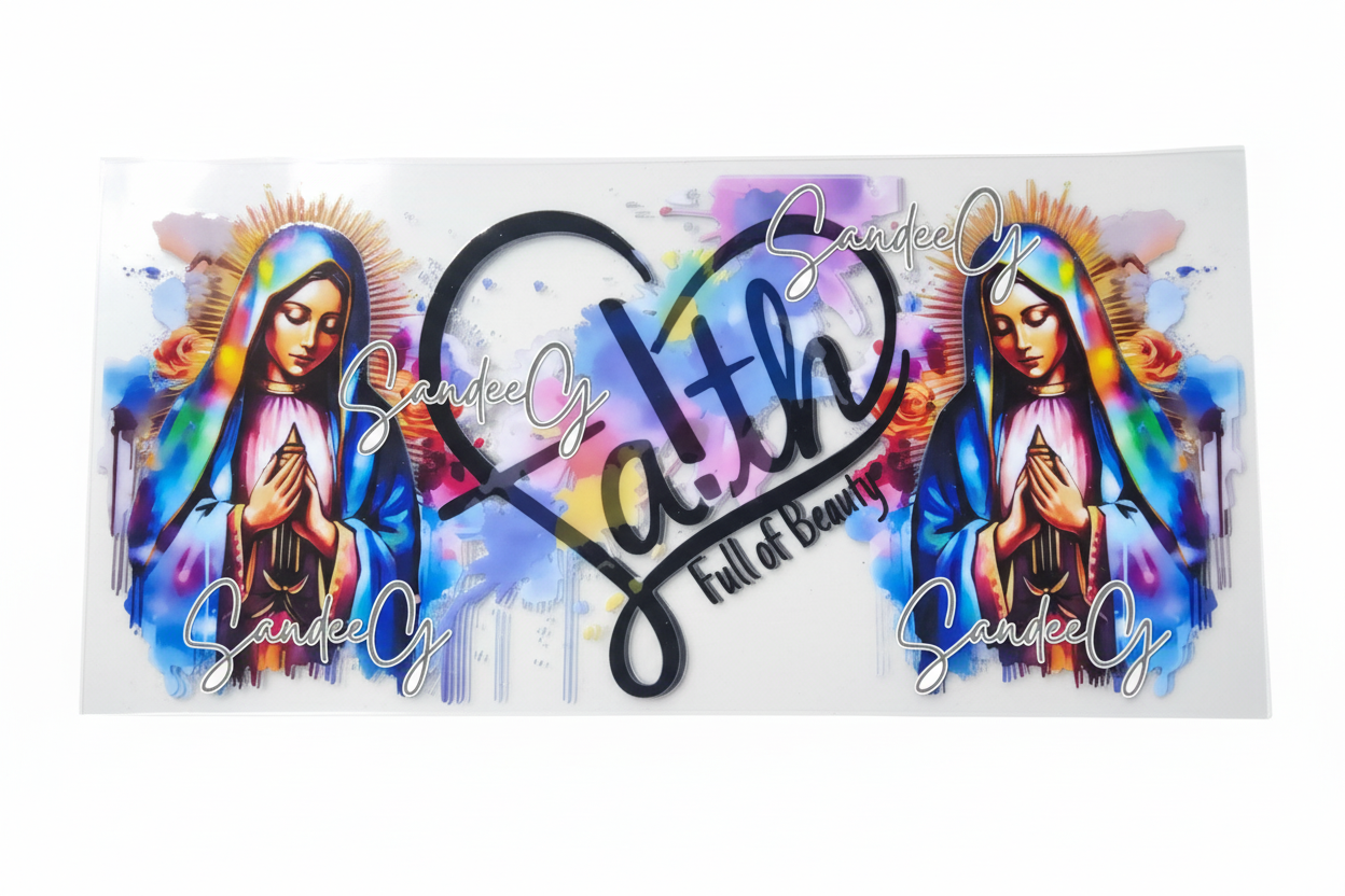 Faith Virgen - UVDTF Wrap for cups/hard surfaces sticker