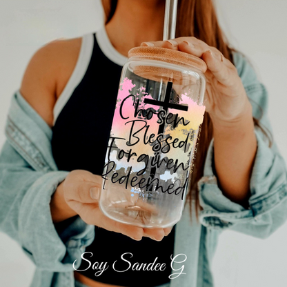 Chosen, Blessed, Forgiven, Redeemed - UVDTF Decal for cups/hard surfaces sticker